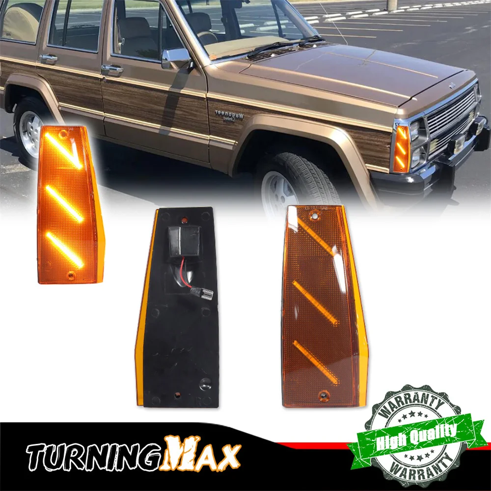 Luces indicadoras laterales para parachoques delantero de coche, luces de señal de giro, luces de estacionamiento para Jeep Cherokee Comanche Wagoneer 12V