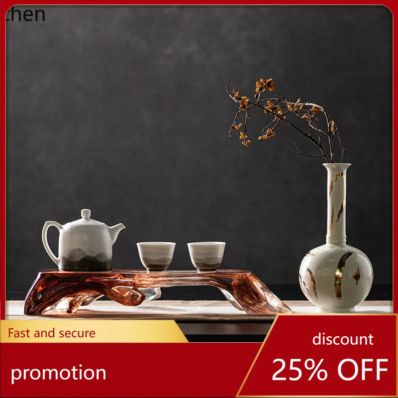 

CZ Fluid Tray Tea Table Soft Decoration Model Room Tea Room Zen Study Room Ornament