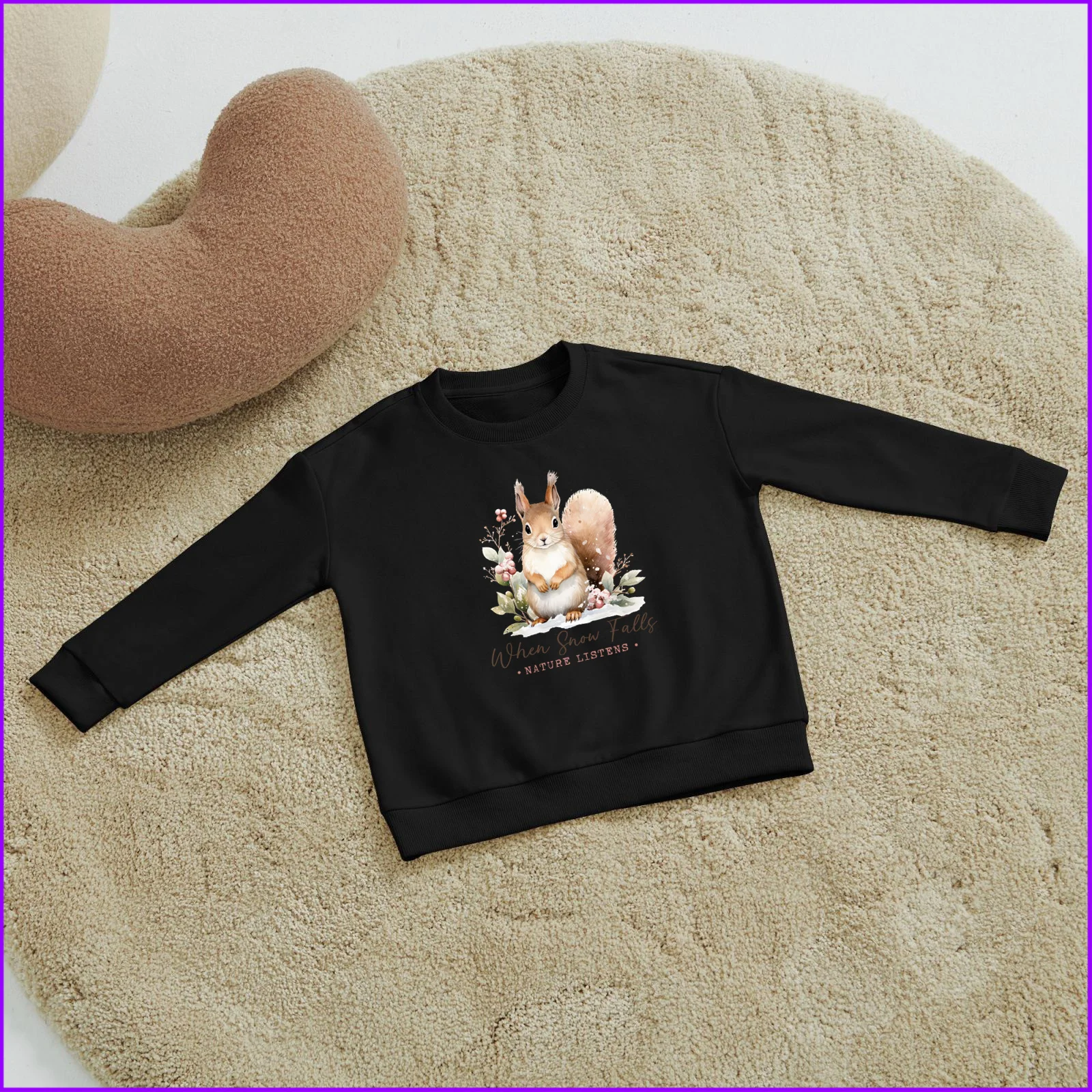 When Snow Falls Nature Listens Rabbit Sja3646kids Boys Girls Hoodies Sweatshirts Sweaters Winter Teenagers Tweens Back To School