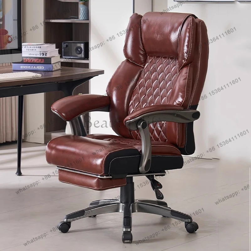 8Modern Leather Office Chair Relaxing Comfortable Wheels Conference Office Chair Backrest Executive Muebles Library Furniture