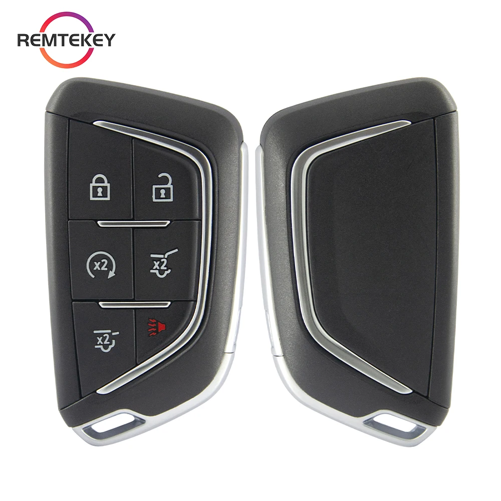 Remtekey Replacement Smart Car Key Shell Case No Chip 3/4/5/6 Button for Cadillac CT4 CT5 with Uncut Insert Key Blade