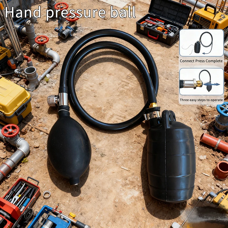 ** New Sale Pipe Natural Rubber Drain Air Bag Inflatable Bung Stop Plug Block Hand-operated Gasbag DN 100/75/50mm