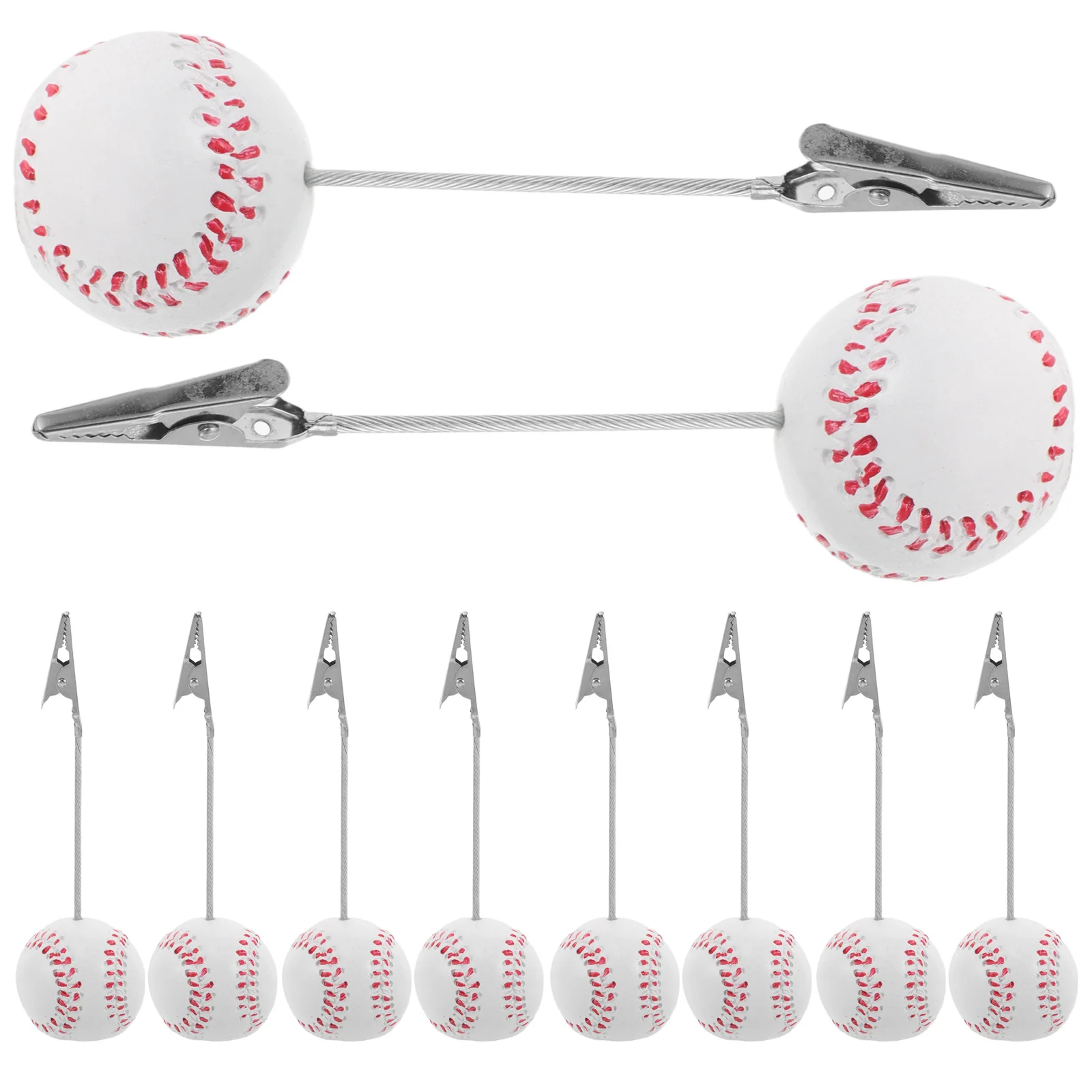 

10 шт., держатели для бейсбольных карточек, смоляные зажимы для заметок, спортивные держатели для номеров стола, дисплей для карточек с именем для вечеринки, бейсбольные зажимы для заметок