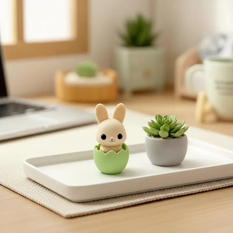 3D Printed Cactus Clicker Keychain Mini Fidget Clicker Toy Portable Push Button Stress Relief Keyring Gift for Kids Adults