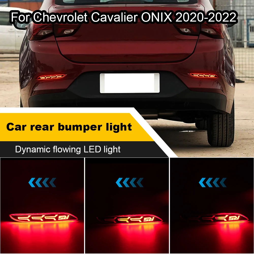 Car Rear Bumper Reflector Light Dynamic LED Lamp Tail Brake Light For Chevrolet Cavalier ONIX 2020 2021 2022
