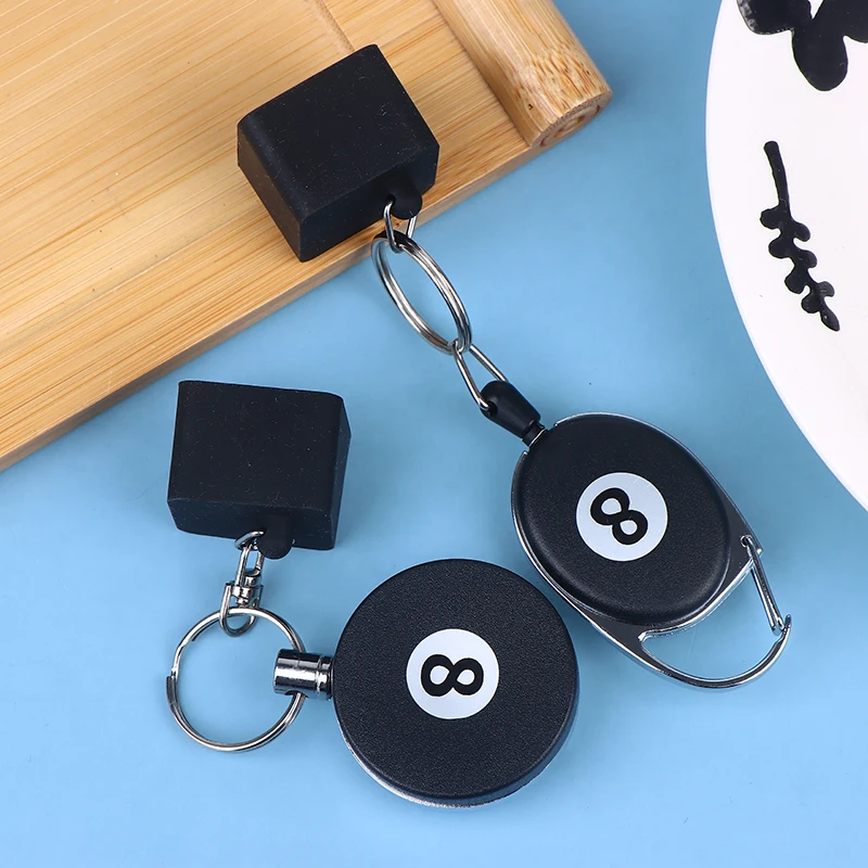 New 1Pc Black Billiard Telescoping Chalk Holder Snooker Pool Cue Chalk Holder Keychain Retractable Chalk Holder W Mounting Clip