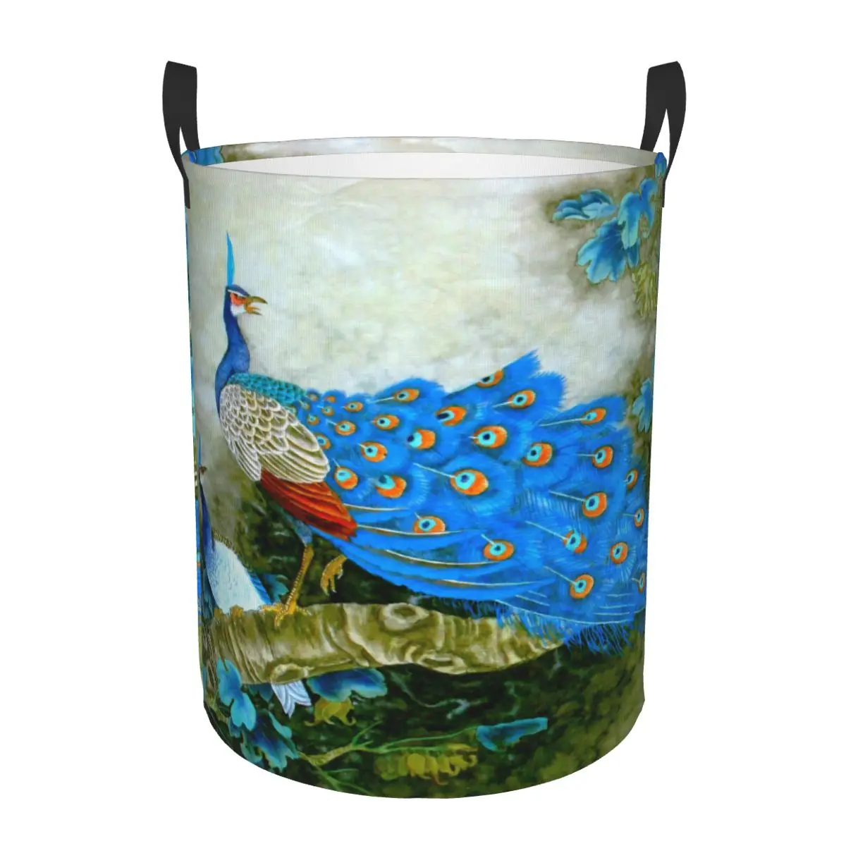 Peacock Cute And Beautiful Laundry Hamper Large Storage Basket Feather Animal Girls Boys Toy Organizer