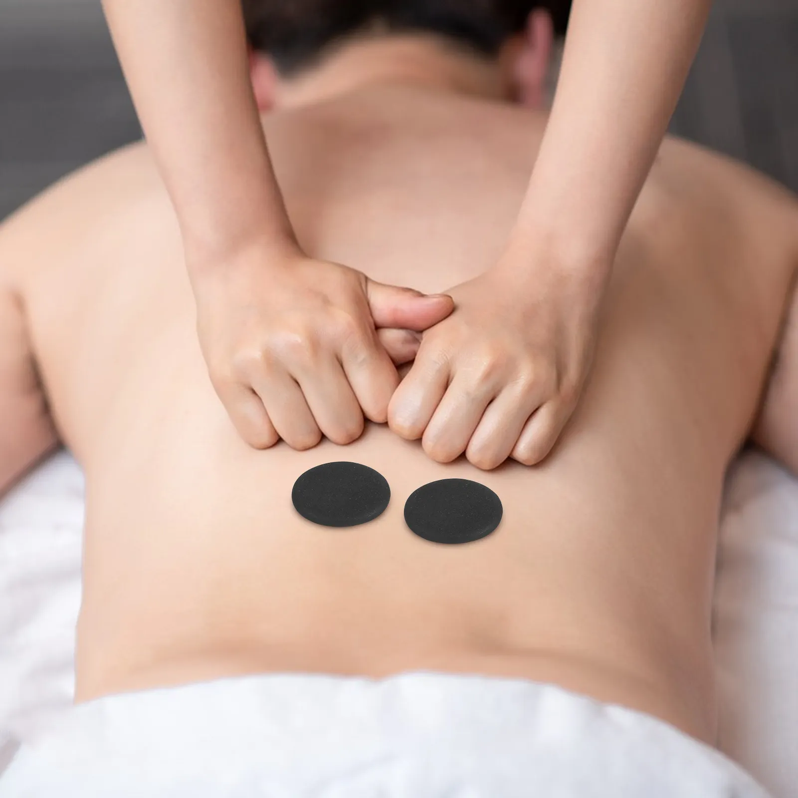 6Pcs Natural Volcanic Hot Massage Stones Smooth Heat Retention for Professional Therapeutic Spa Muscle Relief and Deep