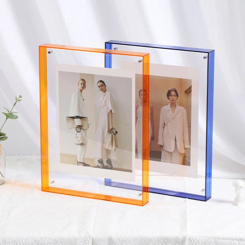 1PC Transparent Acrylic Photo Frame Colorful Transparent Poster Frame Bedroom Living Room Home Wall Decoration Picture Frame