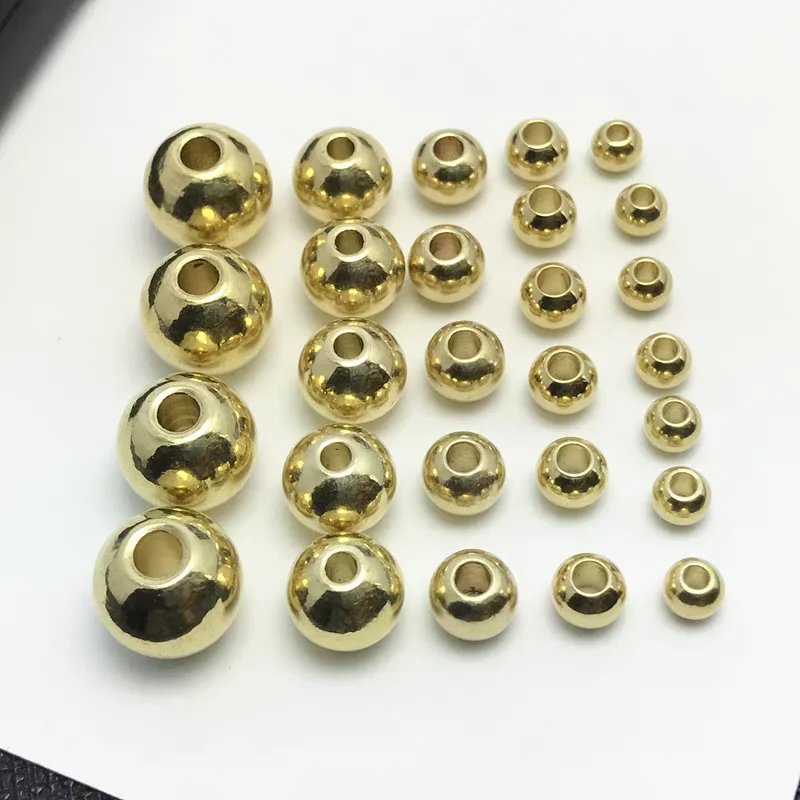 2/3/4/5/6/8/10/12mm Original Brass Beads Round Ball Spacer Loose Beads for Jewelry Making DIY Accessories