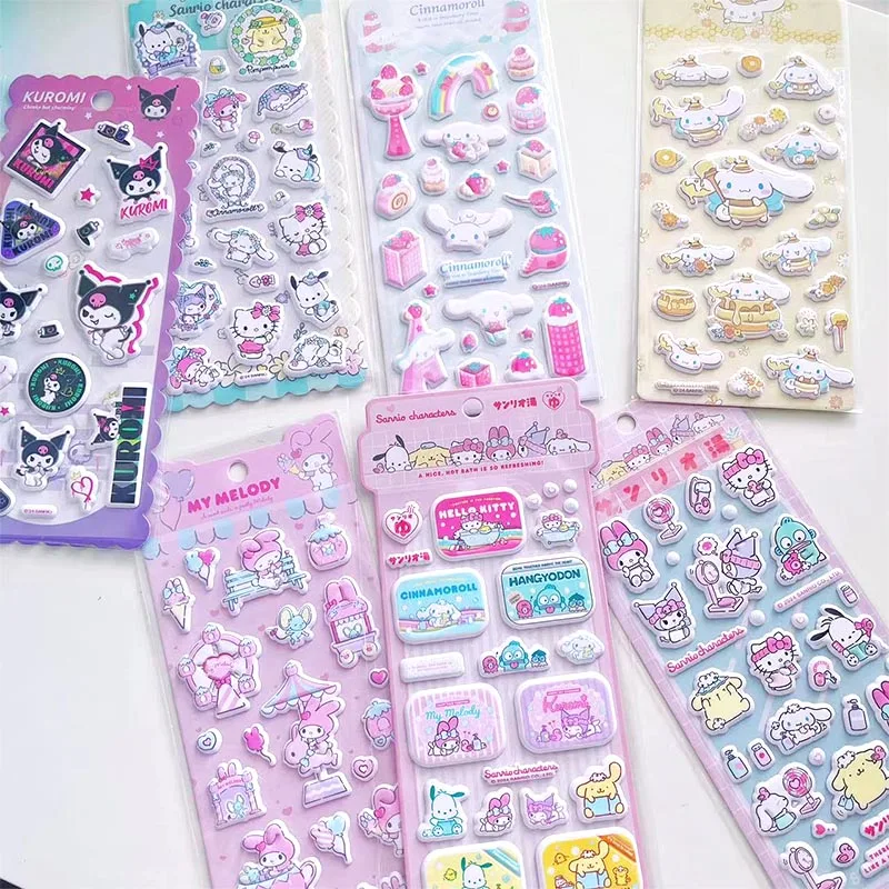 15pcs/lot Sanrio Pochacco Stickers Cute Kuromi Kitty Scrapbooking DIY Diary Decorative Stationery Sticker Album Stick Label