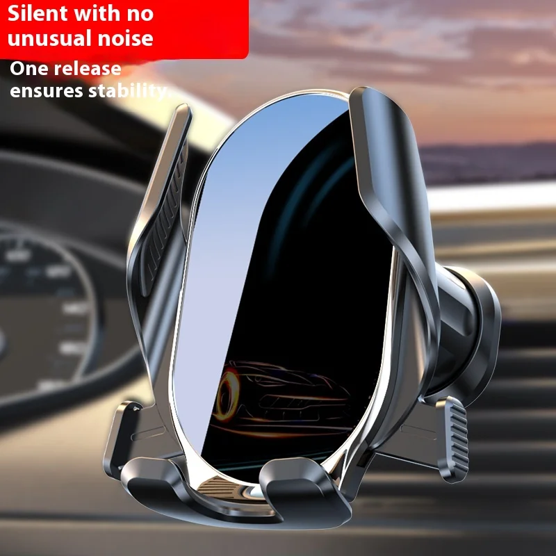 

Car mobile phone holder Car navigation support frame Mechanical linkage Automatic locking Can be fixed Horizontal