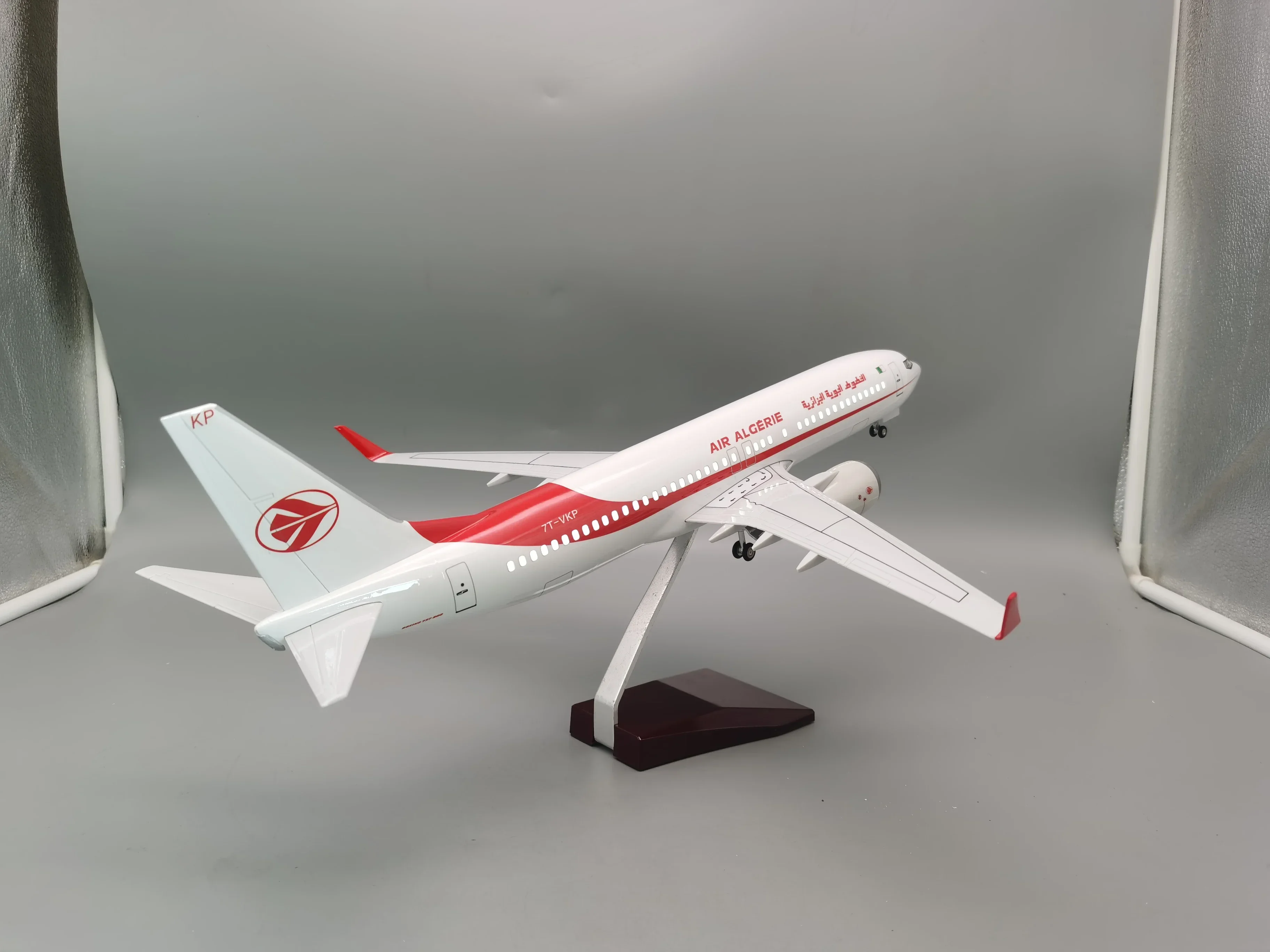 47CM1/85 Scale Boeing B737-800 Model Air Algerie Base Alloy Metal Airplane Airliner Display Stand Adult Boys Children Collection