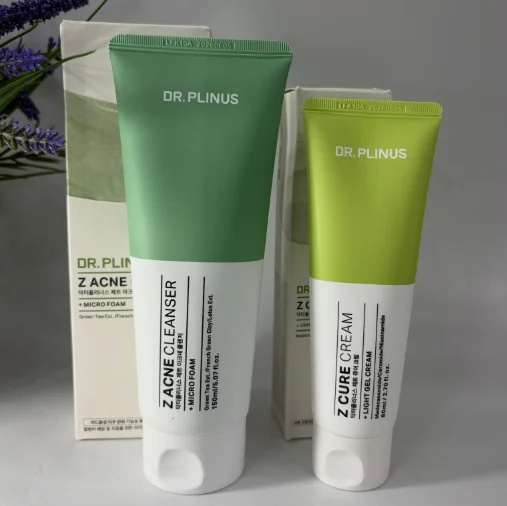 DR.PLINUS Z Acne Cleanser + Micro Foam Korean Z Cure Cream + Light Gel Cream Green Tea Extract Brand Cleanser Smooth Face Cream