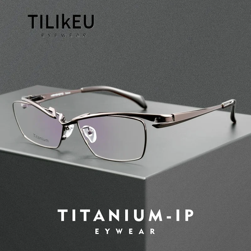 

Japanese-style Future Tech-Inspired Floating Full Pure Titanium Glasses Frame for Men Designer Large Faces Ultra-wide Eyeglasses