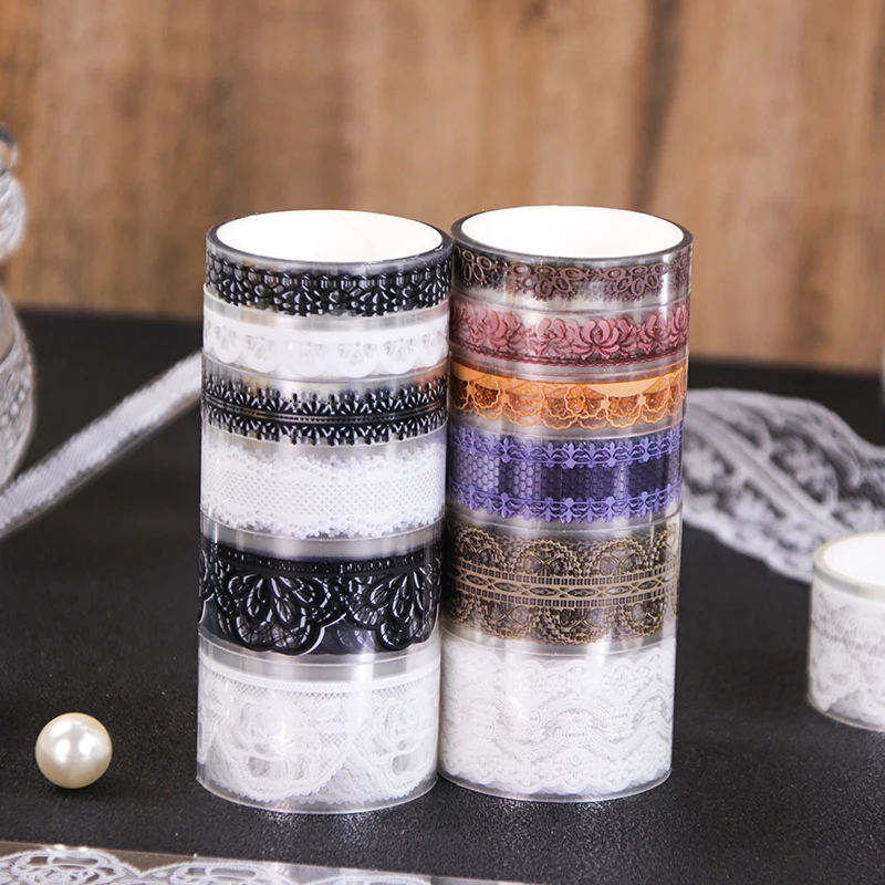 Contain Random Items, 5/20/60 Rolls, Vintage Lace PET Washi Tape Set, Elegant Floral & Lace Decorative Tape for Journal view 4