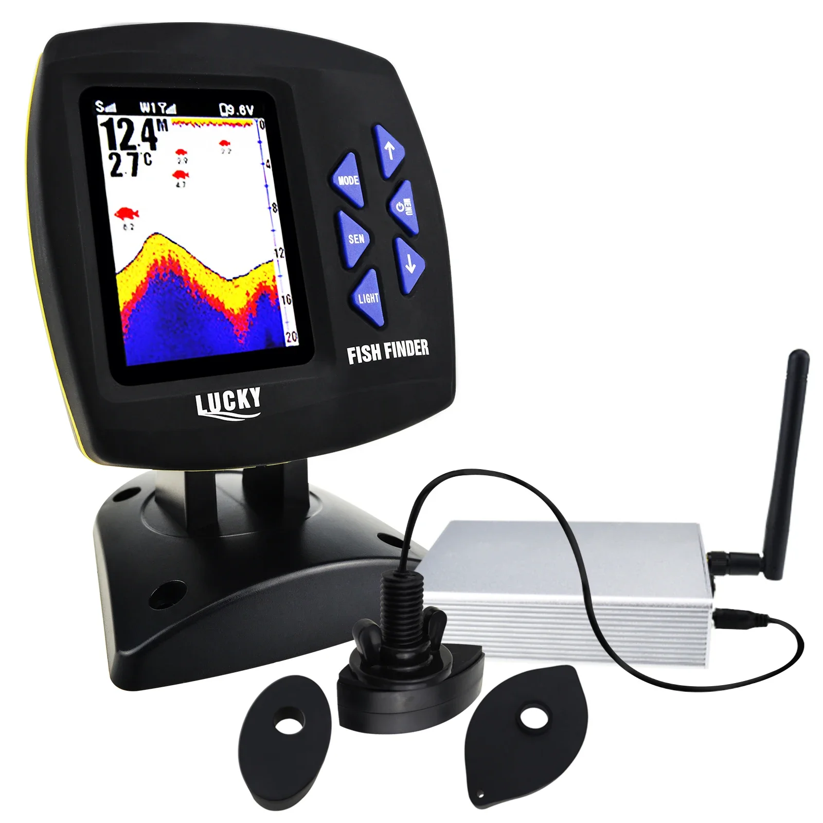 Fishfinder 300m/ 980ft Fishing Wireless Operating Range 100m Depth Range w/ Zoom Function Boat Fish Finder