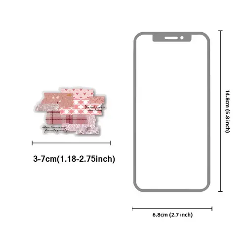 Imagen 2 del producto 40 pegatinas rosas con patrones bonitos para ordenadores portátiles, álbumes de recortes, fundas de teléfono, álbumes, cuadernos, proyectos de arte DIY, pegatinas de papelería