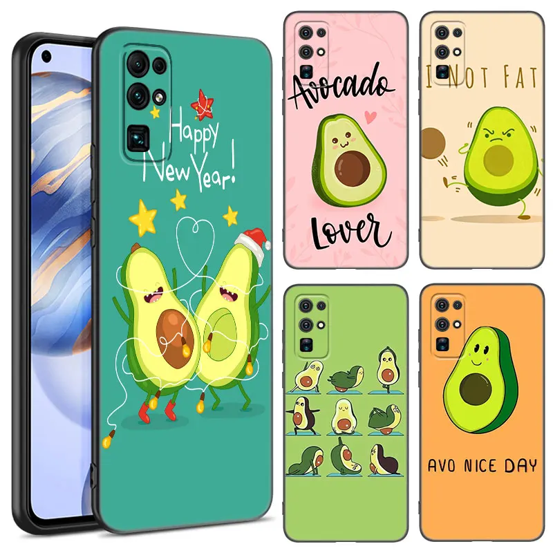 Cute Happy Avocado Phone Case For Huawei Honor 70 90 Lite X40 GT X50 i X5 Plus X6A X6S X7A X8A X8B X6 X7 X8 X9 4G X9A X9B 5G