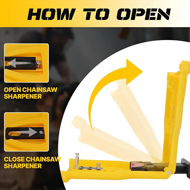 DT16 Chainsaw Sharpener with 4 Stones Manual Clamp, Portable Chain Saw for Grinder for Lumberjack Outdoor Logging Efficiency