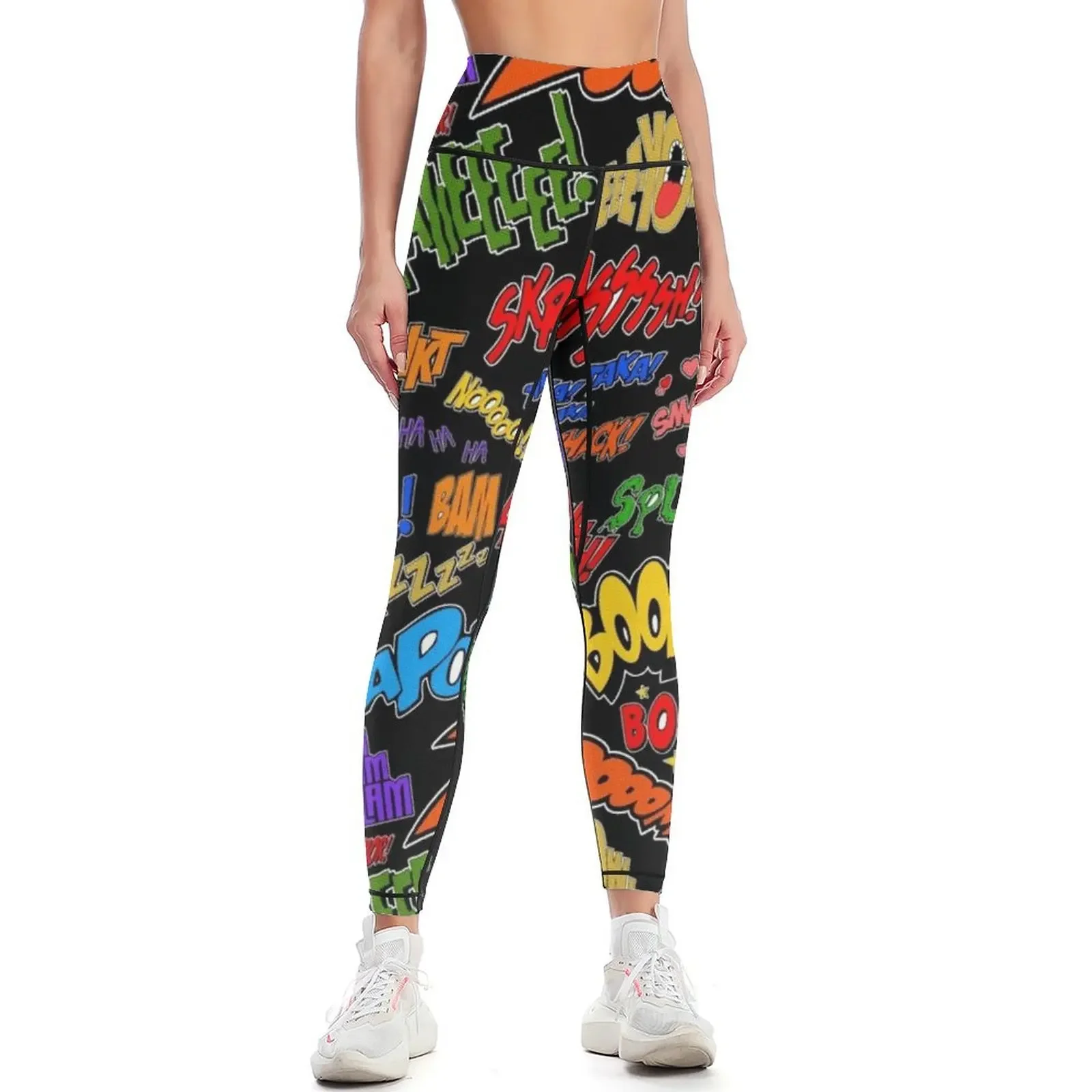 

Onomatopoeia Collage #1 (1 of 2) Leggings Leginsy push up Women's gym leggins push up woman Sportswear woman gym Womens Leggings