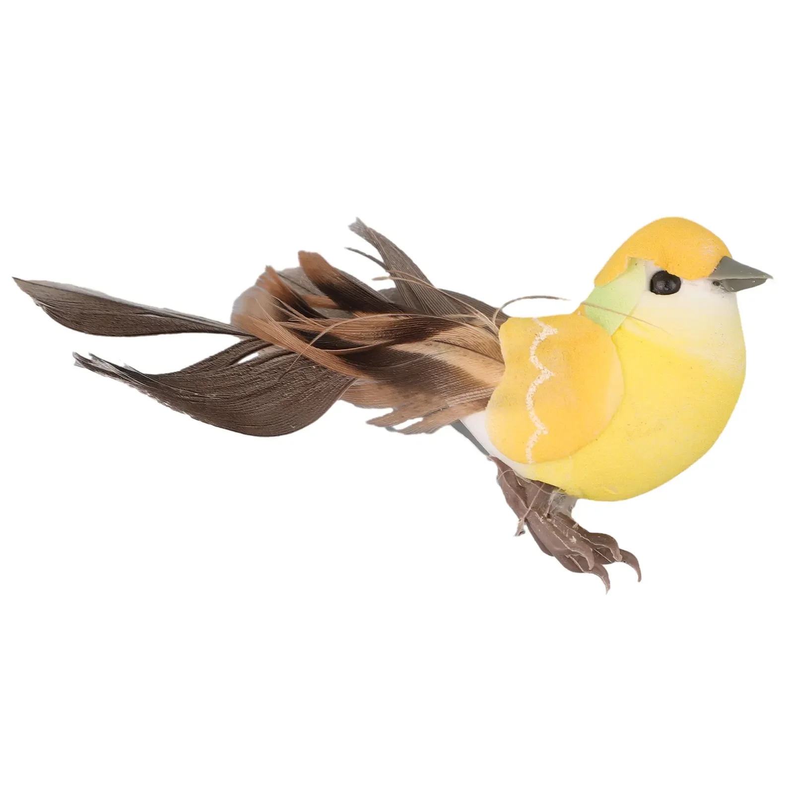 6 Feathered Ornamental Birds For Christmas Tree With Lifelike Posture And Integrated Foam Feather Support System
