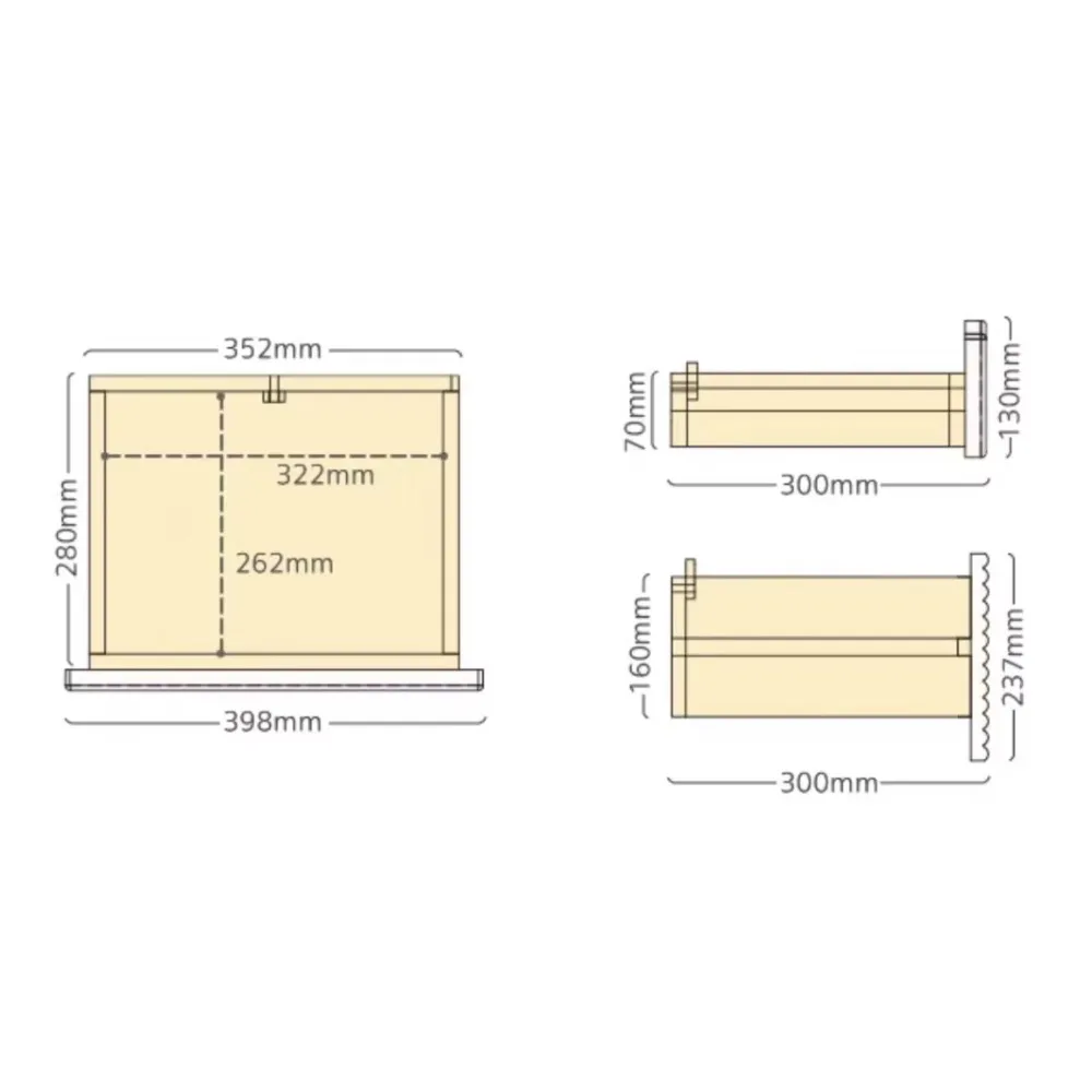 M5021 자작나무와 너도밤나무 어린이용 침대 협탁 소년용 침대 옆 테이블 소녀용 침대 옆 테이블