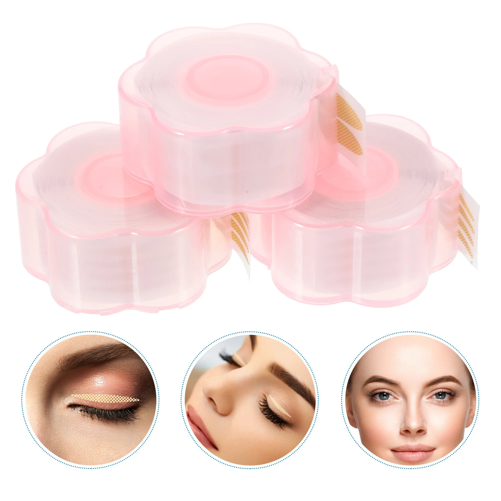 3 pçs 3 rolos de fita dupla pálpebra fácil de usar para salão de casa invisível olho levantador tiras natural vinco profundo ferramenta de maquiagem pcs