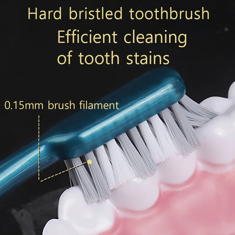 Adults High-density Perforated Hard Bristled Toothbrush New Brush Head Is Efficient Comfortable Anti Slip Handle Family Care Set