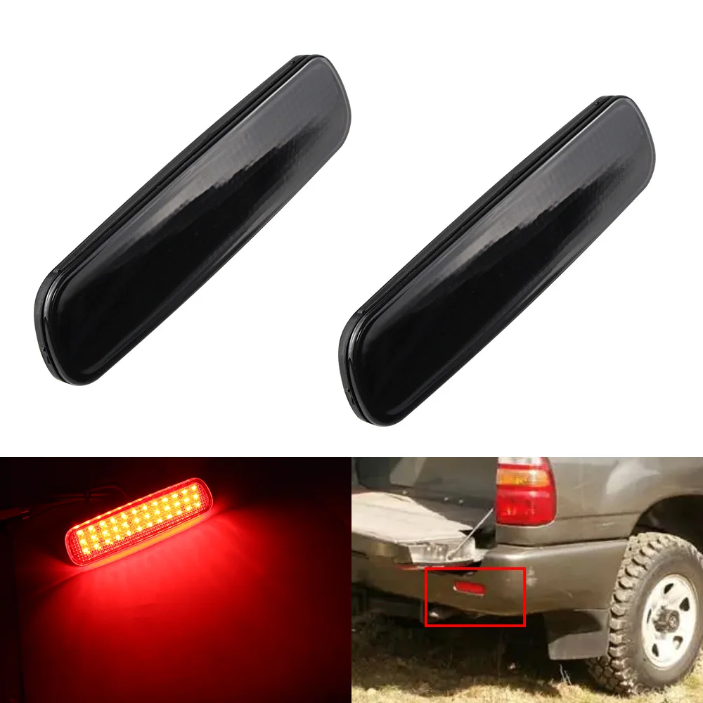 2pcs LED Rear Bumper Reflector Light For Toyota Land Cruiser 100 For Cygnus LX470 1991-2007 Warning Lamp Brake Tail Accessories