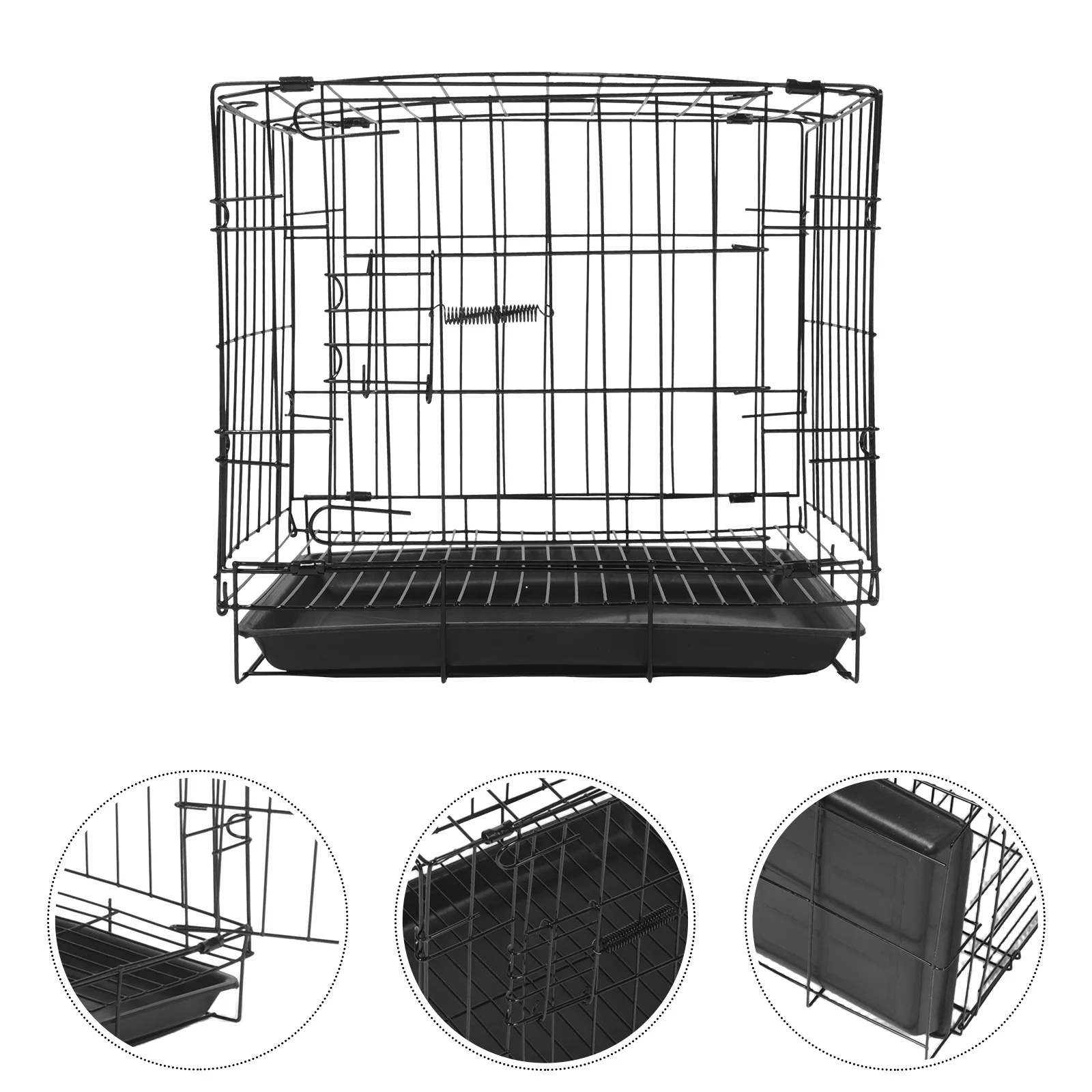 

Portable Foldable Pet Cage Metal Wire Travel Carrier for Dogs Cats Rabbits Durable Ventilated Structure Easy Storage