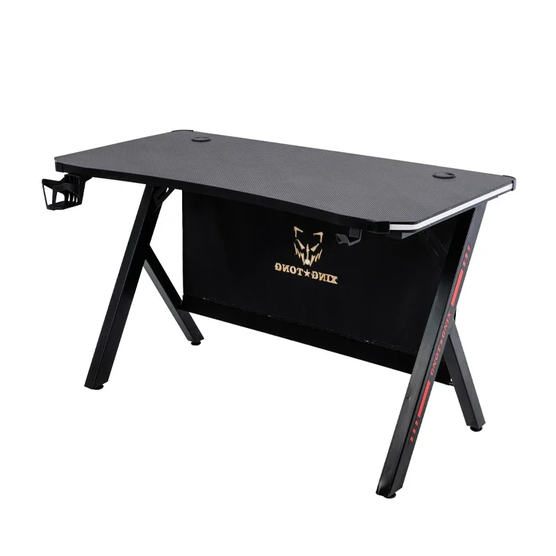 

A for RGB E-Sports Wooden Laptop PC Corner Racing Gaming Table Black Chair Home Office Furniture Set for Gamers Home Office