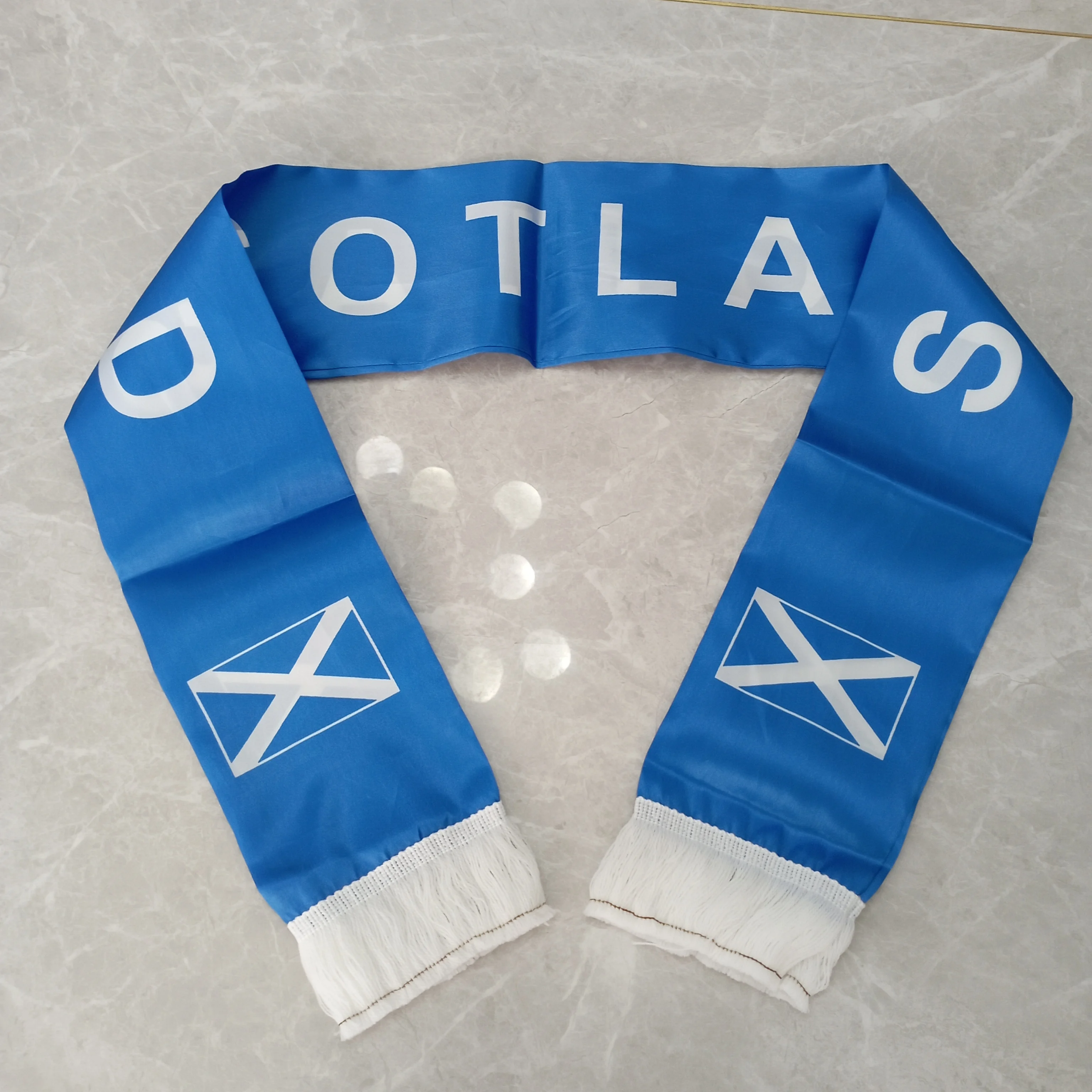 Aerlxemrbrae  14x135cmCountry Double Side Printing Satin Football Soccer Fans National flag Scotland Flag Scarf