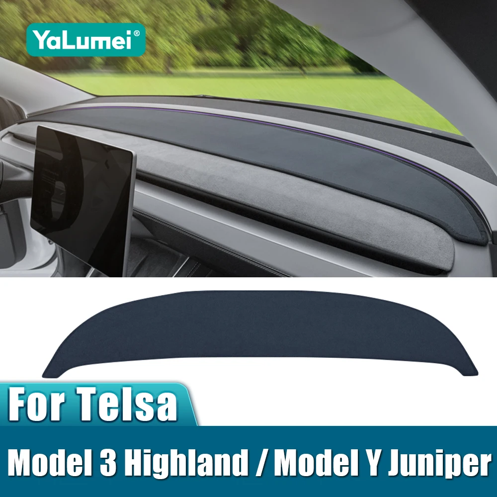 Für Tesla Modell 3 Highland Modell Y Juniper 2024 2025 2026 Auto Dashboard Abdeckung Dash Matte Sonnenschutz Nicht-slip Pad Zubehör