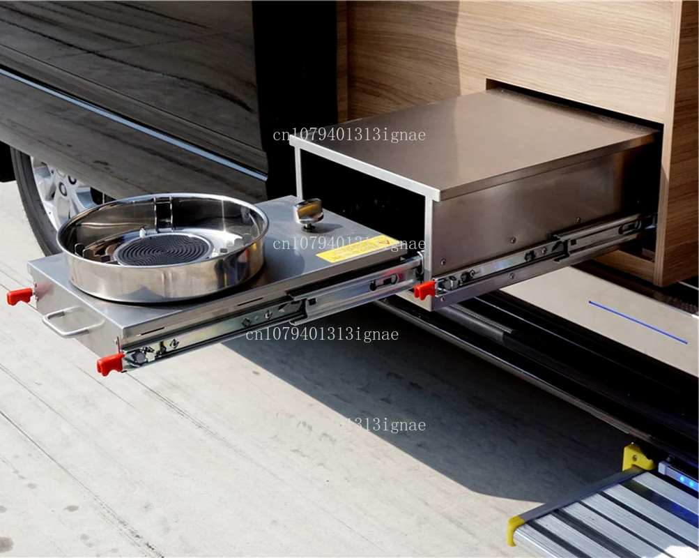 

RV pull-out windproof pool special stainless steel stove kitchen