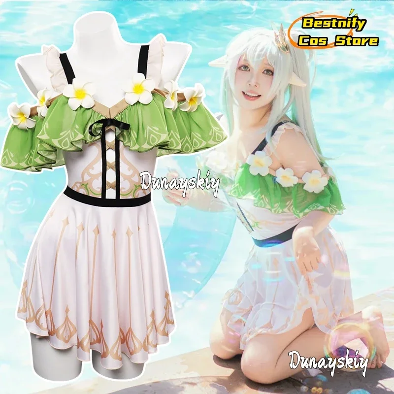

CosplayGenshin Impact Nahida Cosplay Costume Anime Game Geshin Impact Disguise Bikini Bodysuit Swimwear Role-play Suits for Adul