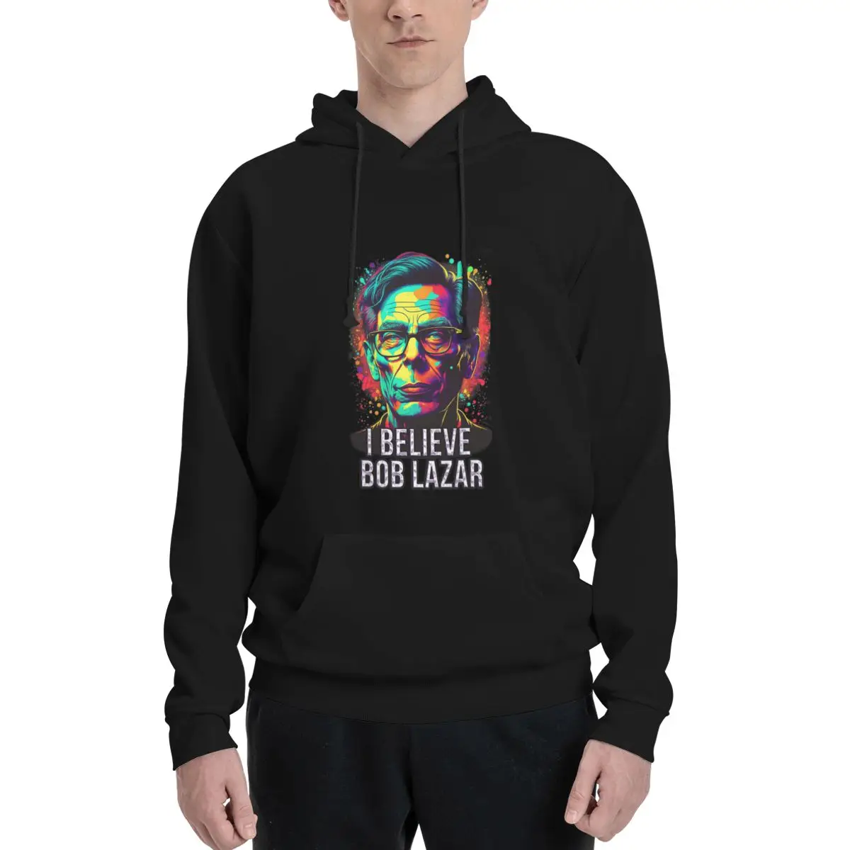 Camiseta I Believe Bob Lazar, modelo casual, e casaco de malha com capuz para homem.