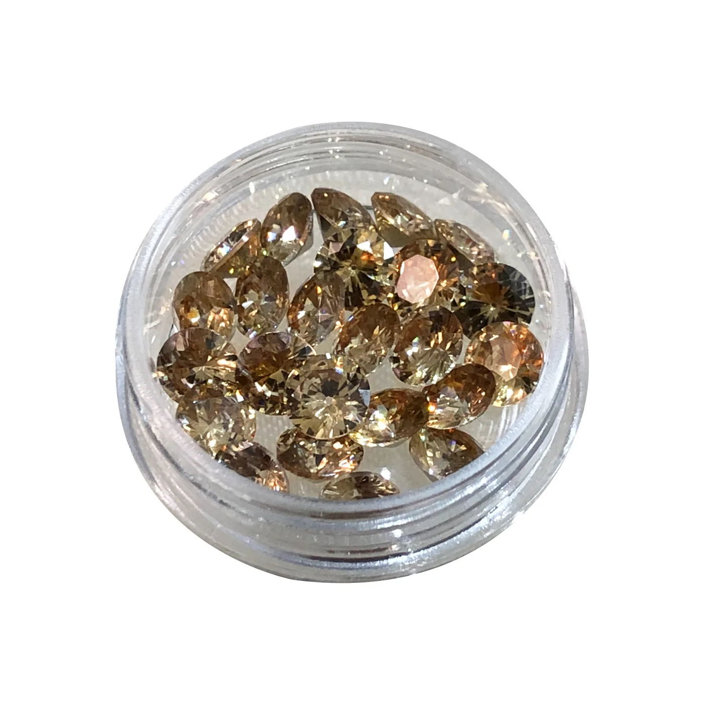 1 Słoik Błyszczących Cyrkonii 5A Champagne Mini Okrągłe Cyrkonie do Zdobienia Paznokci 1.5-5mm Szpiczaste Diamenty Dekoracyjne do Manicure, Koraliki do Wypełniania, Zestawy Ozdób