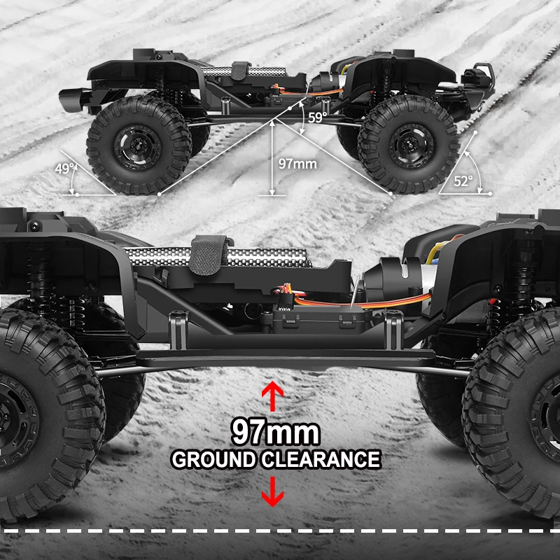 RC Crawler 1/10 Rc Car 4WD RTR HB R1001 with LED 2.4G Electric Remote Control Rock Buggy Off-road Vehicle Rc Cars for Adults