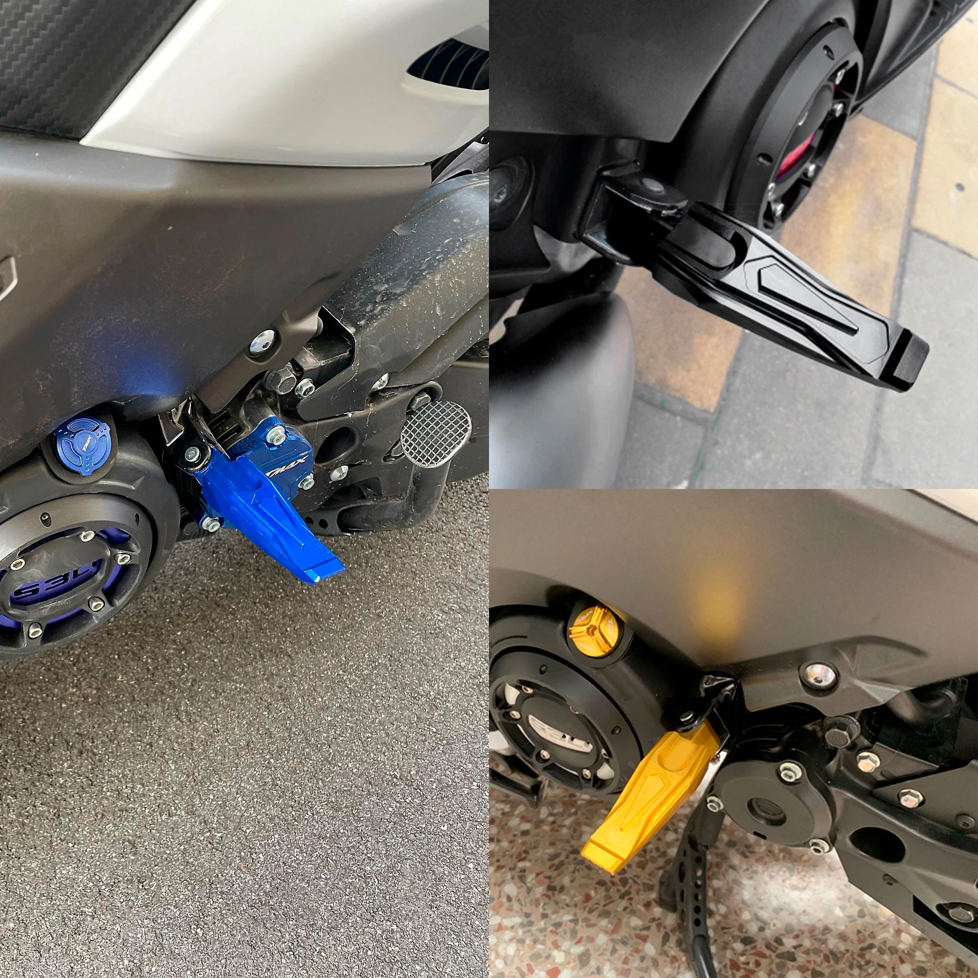 Rear Passenger Foot Pegs For Yamaha TMAX 500 530 560 Tech Max T-max Tmax560 Tmax530 CNC Aluminum Folding Footrests Scooter