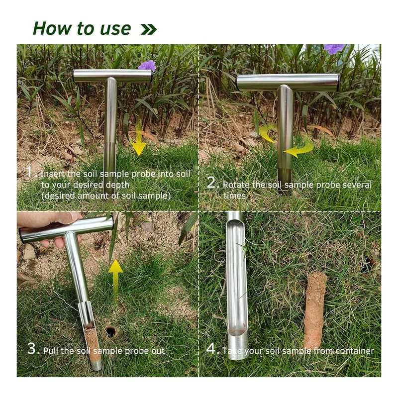 Soil Sample Probe, 12 Inch T-Style Handle Soil Probe Rod For Lawn Farm Golf Course, Soil Probes For Soil Sampling, Easy To Use