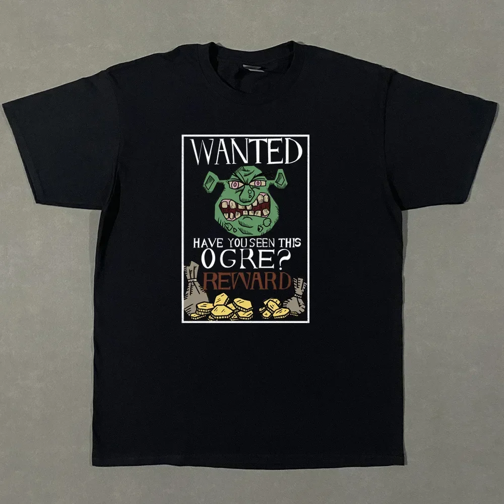 Classic Movie Poster Shrek Comedy Film Wanted Graphic T Shirts for Woman Harajuku Cartoon Street Fashion Tshirt Y2k Streetwear