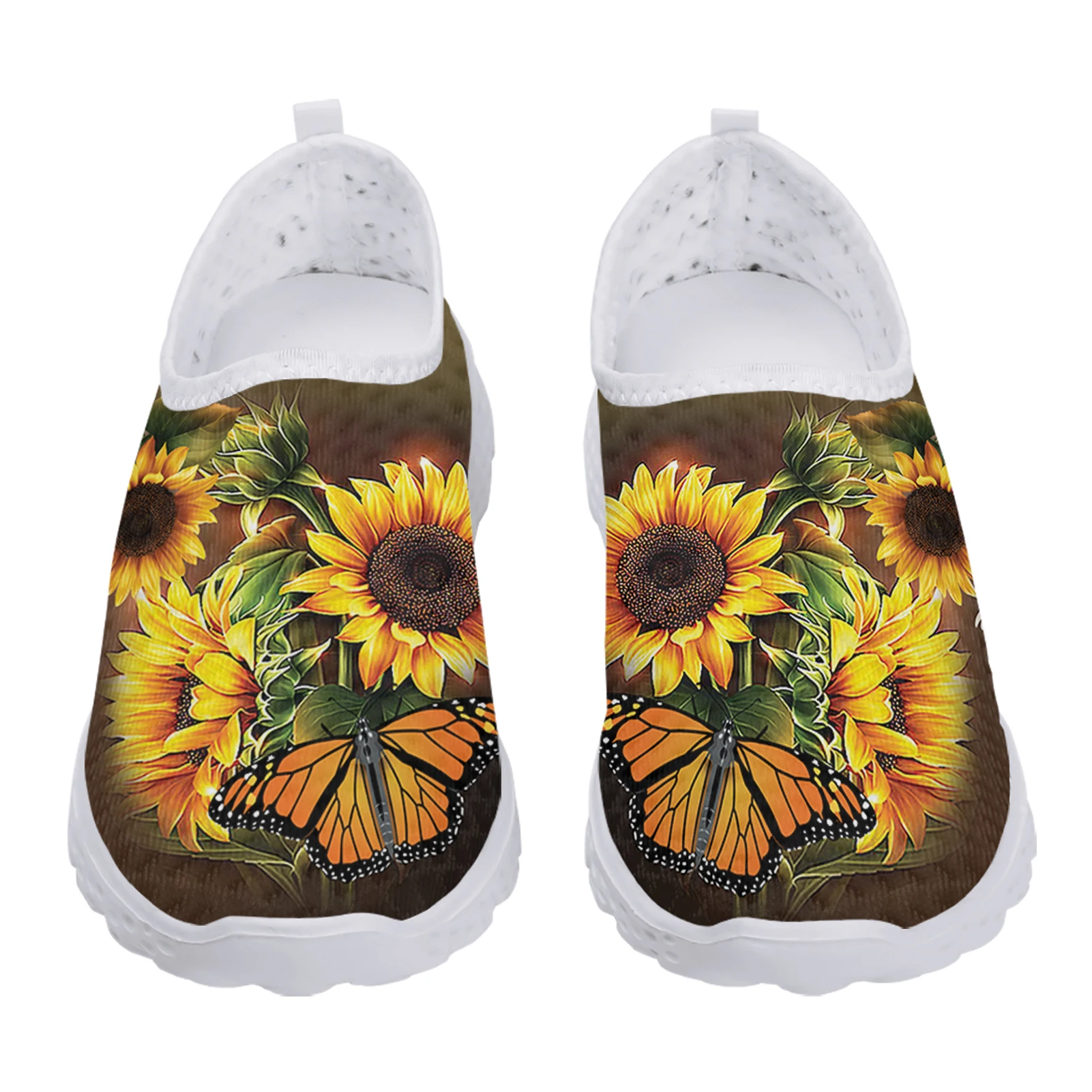 Fashion Sunflower Butterfly Loafers Summer Lightweight Breathable Outdoor Walking Shoes Casual Sneakers Zapatos