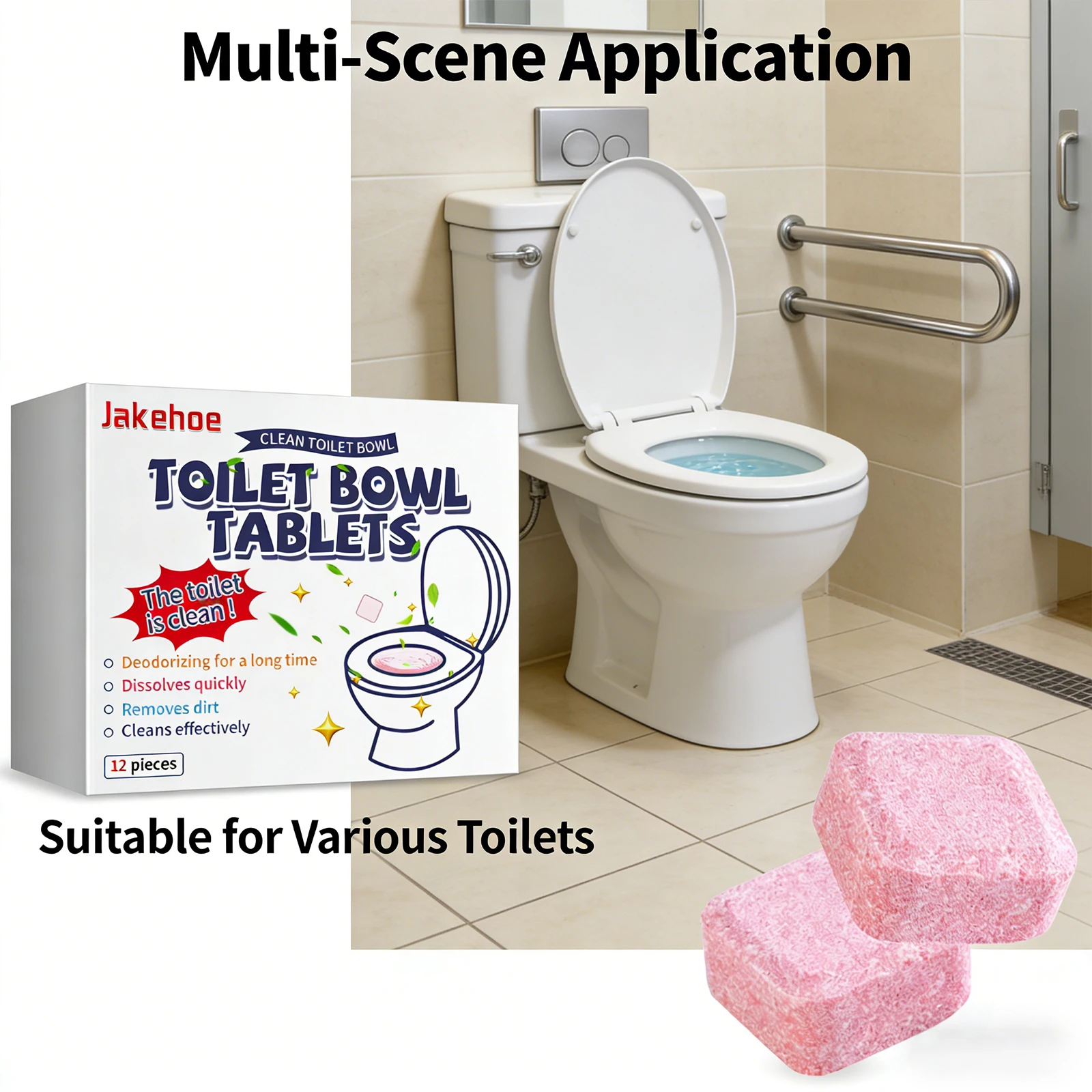 

Таблетки для чистки унитаза, глубоко удаляющие пятна от мочи, замедляющие рост микроорганизмов, с освежающим ароматом.