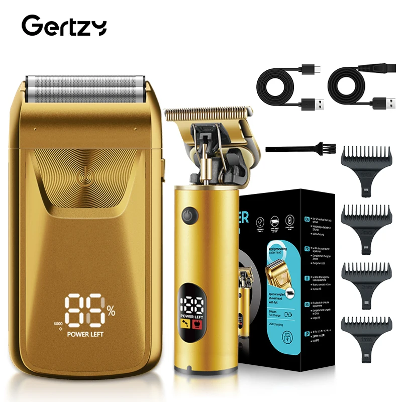 

1 set/2 men's professional set with fine USB charging pattern, suitable for hair cutting and long hair shaving