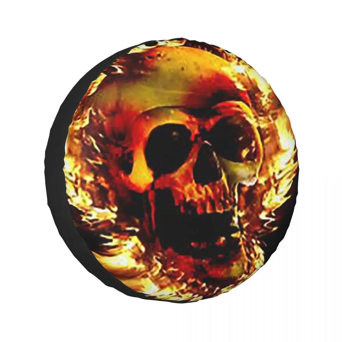 

Custom Flaming Skull Dartboard Spare Tire Cover for Jeep SUV RV 4WD Vehicle 4x4 Wheel Protector Covers 14" 15" 16" 17" Inch