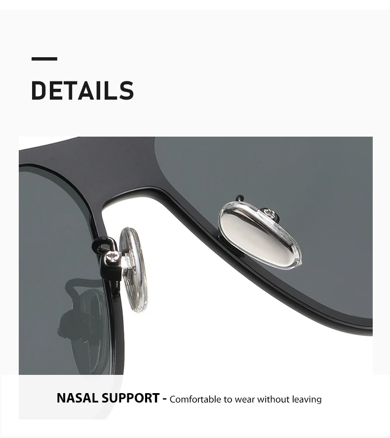 Einteilige Sonnenbrille mit Metallrahmen, modische und hochwertige Sonnenbrille für quadratische und runde Gesichter für Damen und Herren 2507 – Detail 8