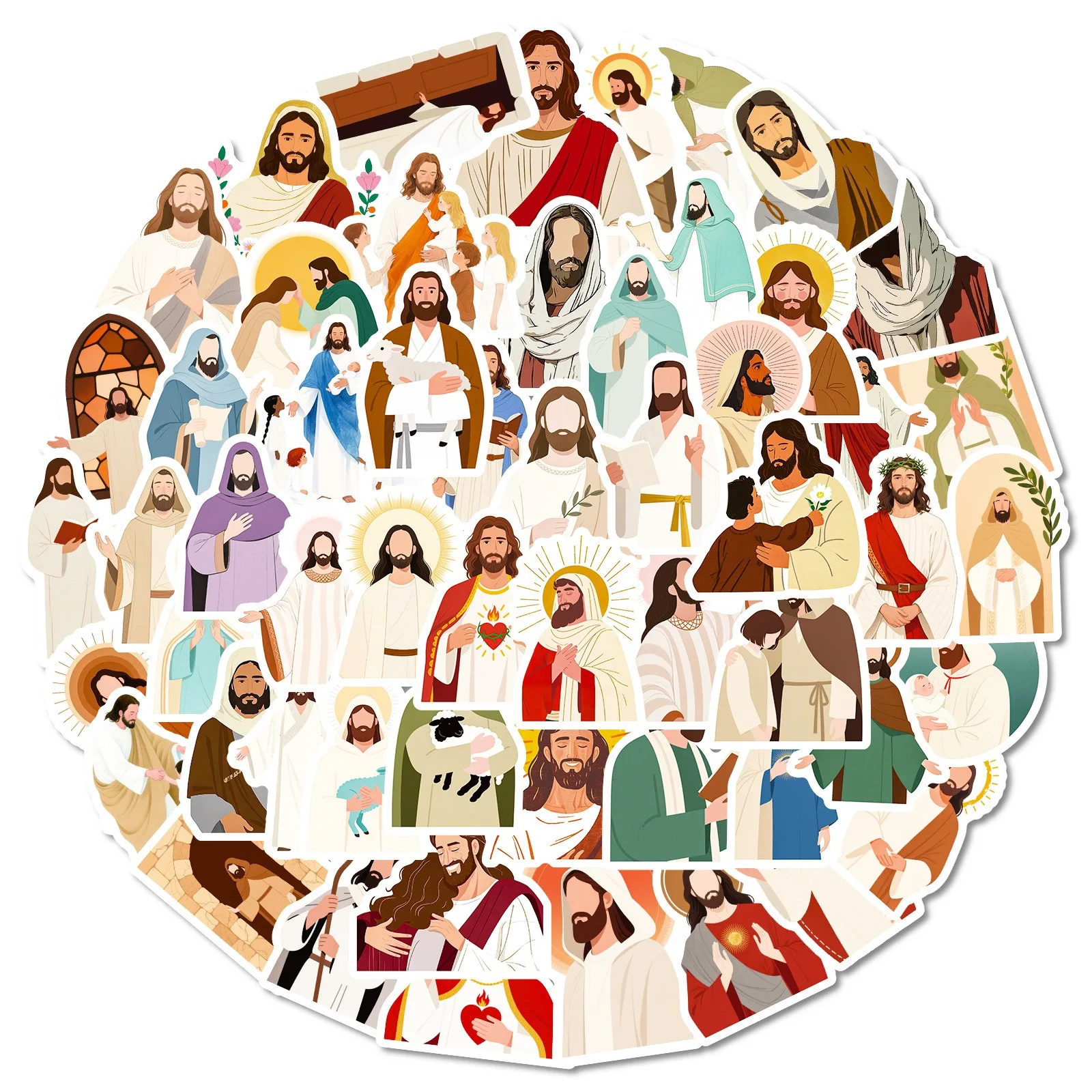 10/56pcs Jesus Bible God Christian Stickers Art Decals for Laptop Phone Scrapbook Luggage Bottles Decorative Graffiti Waterproof