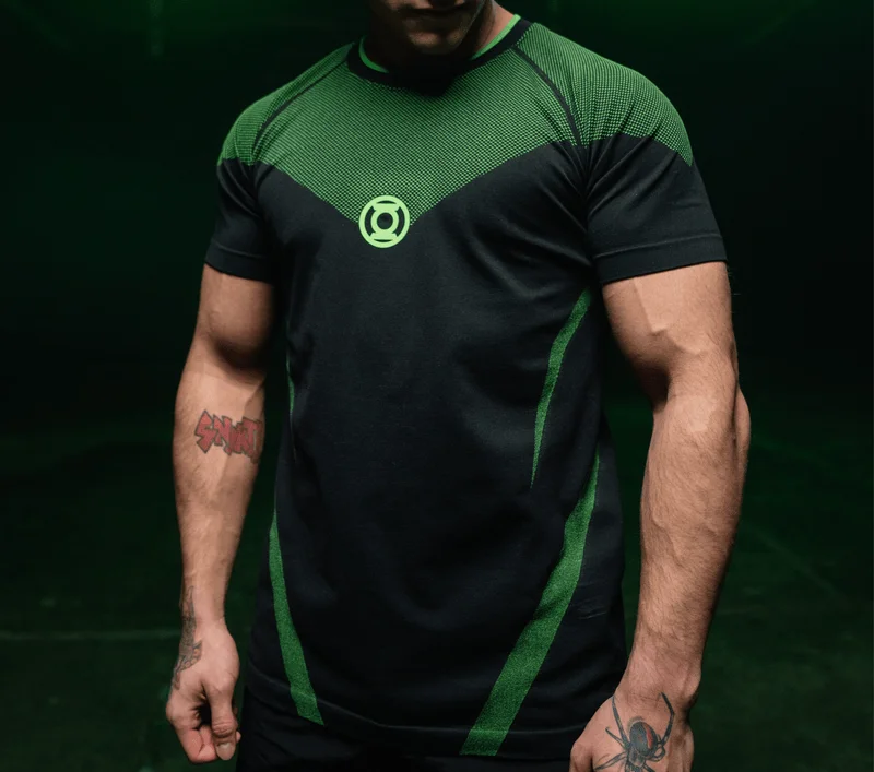 New Men's Popular Anime Movies, Green and Black Short Sleeved Fitness, Casual Sports, Role-playing, Children's Family T-shirts