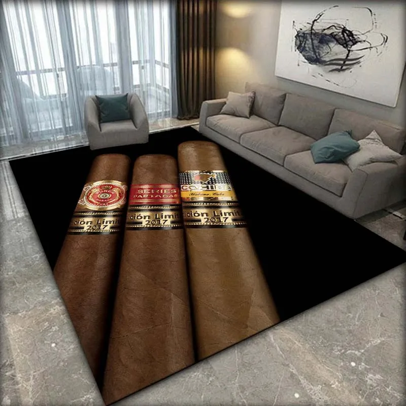 Tobacco Cigar Smoke Series Drink Area Rug,Carpet Rug for Living Room Bedroom Sofa Doormat Decoration,Kid Play Non-slip Floor Mat